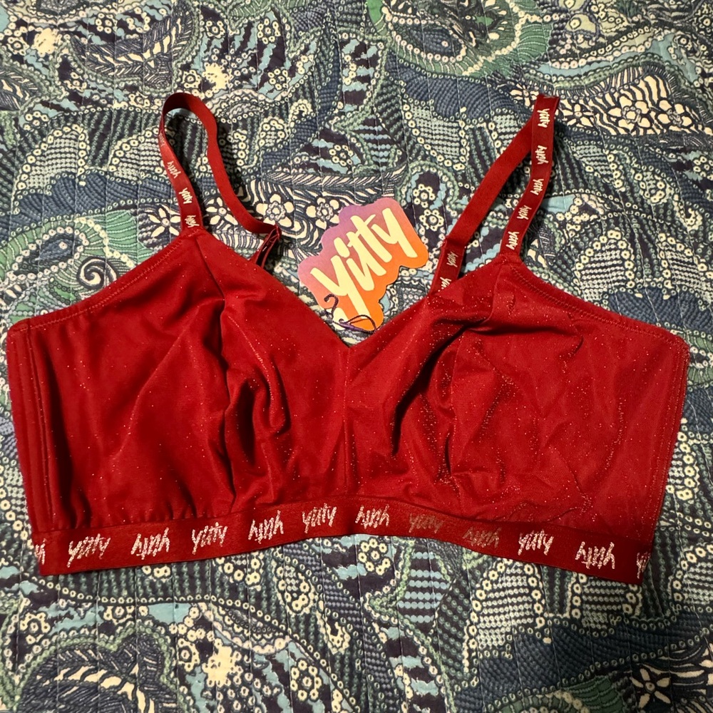Yitty Spotlight Shaping Bralette Red Sparkle NWT 3X